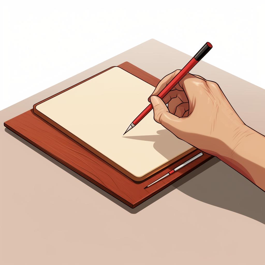 A hand sketching a design onto a mini canvas.