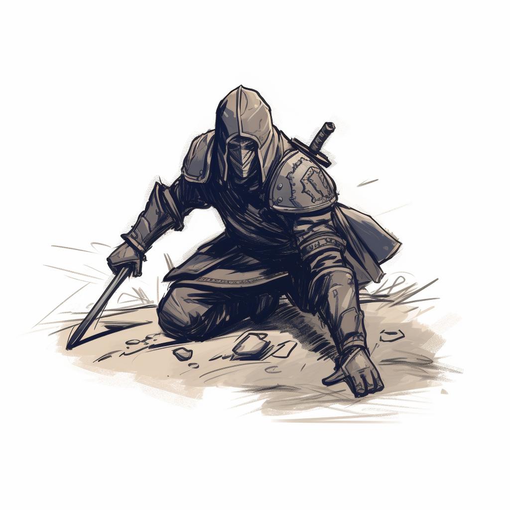 Preliminary sketch of a miniature painting inspired by a skirmish game