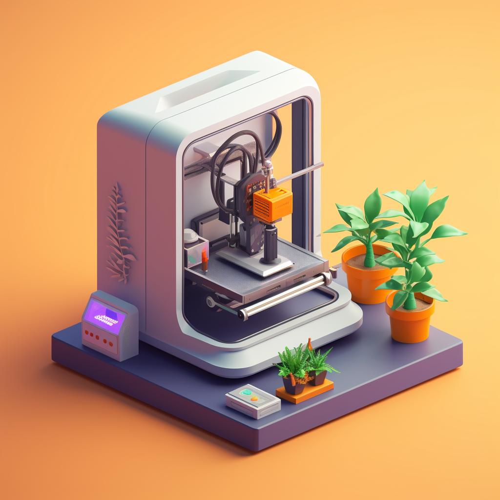 A 3D printer starting to print a miniature
