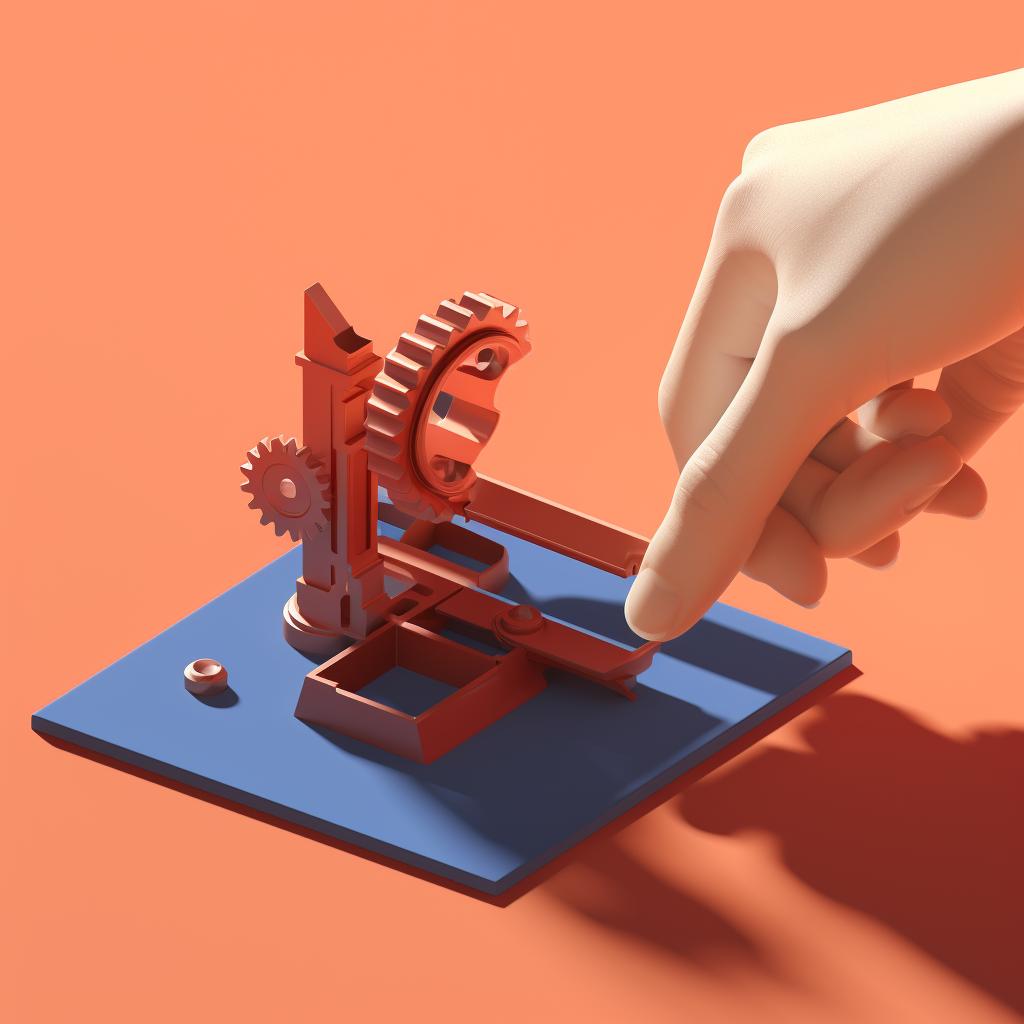 A hand using a tool to remove support structures from a 3D printed miniature