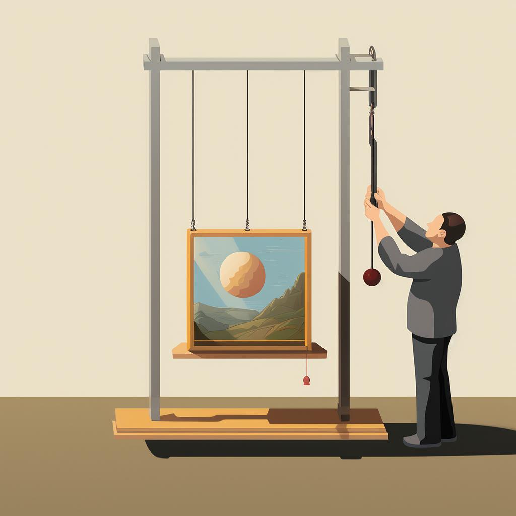 A painting holder being rotated to check the stability of the miniature