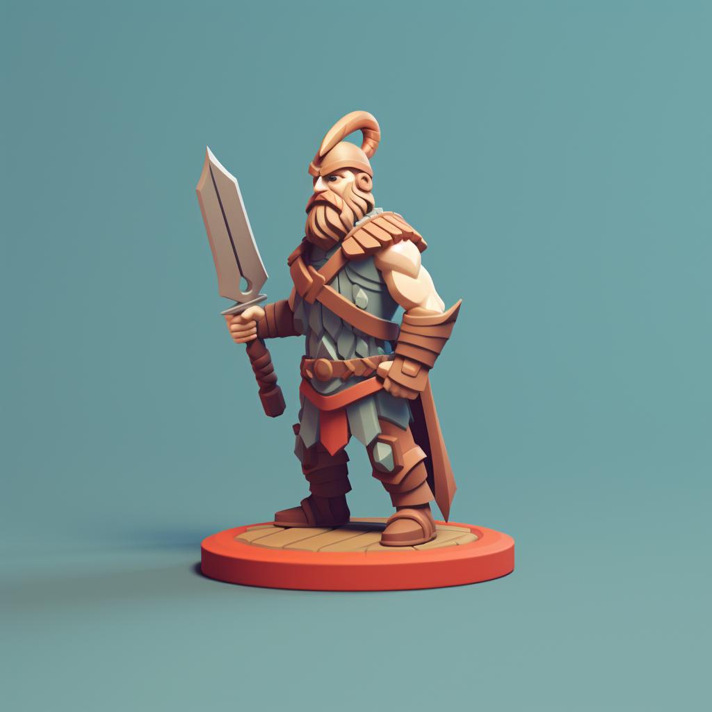 A painted miniature with a solid base color